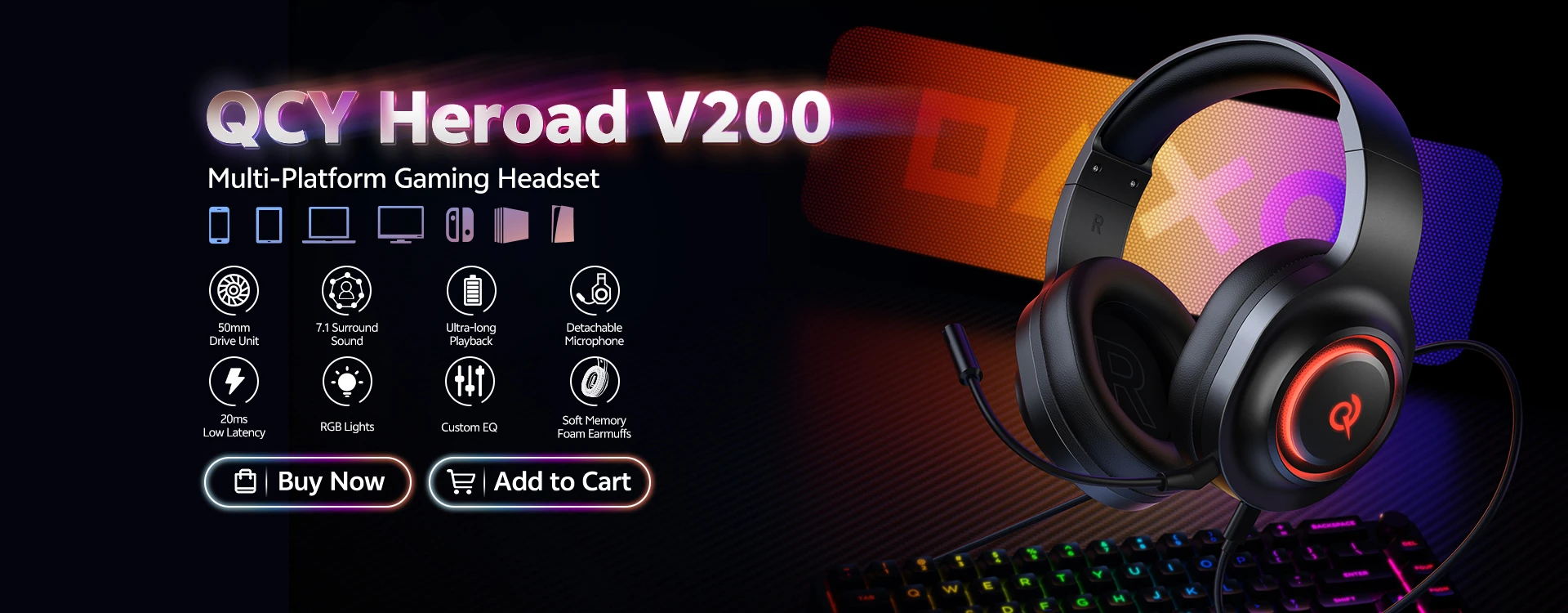 QCY Heroad V200 AliExpress 横幅 Banner
