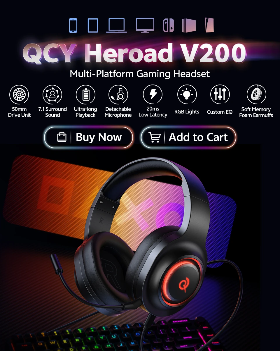 QCY Heroad V200 AliExpress 竖版 Banner