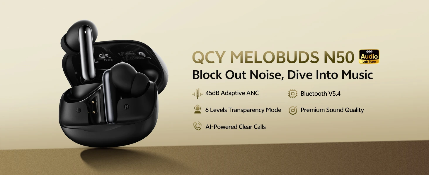 QCY MeloBuds N50 Amazon black SKU A+ content module 1