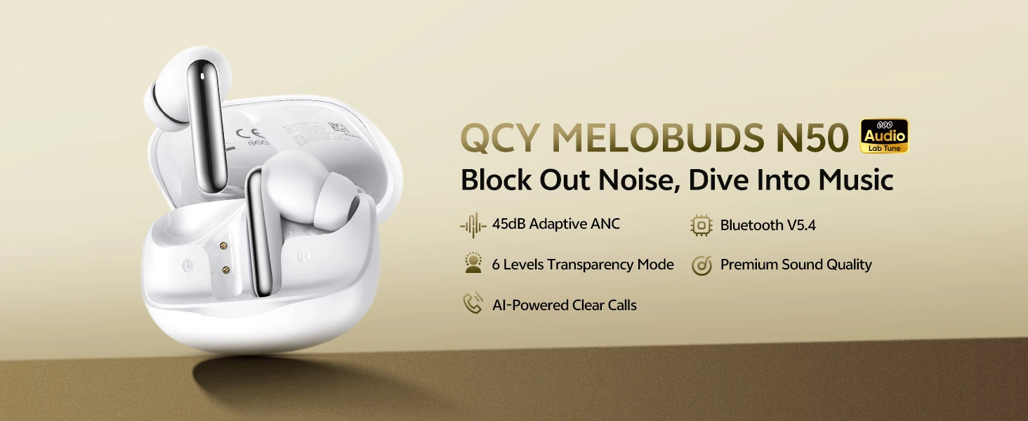 QCY MeloBuds N50 Amazon white SKU A+ content module 1