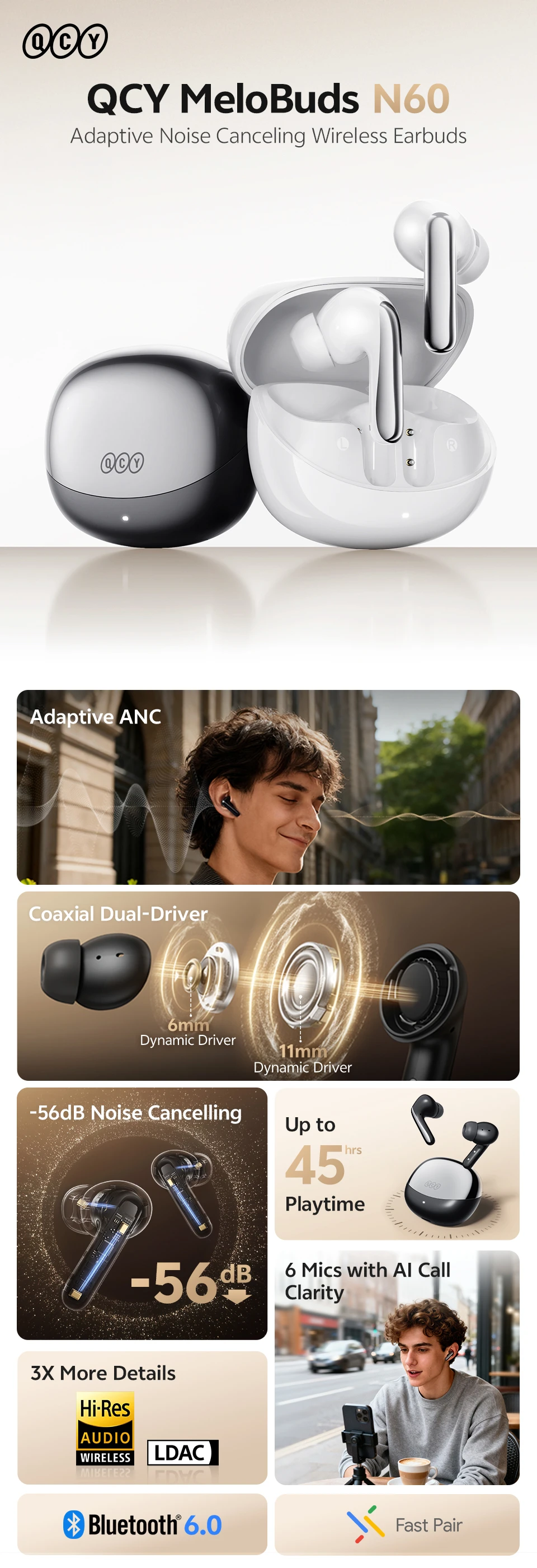 QCY MeloBuds N60 AliExpress 详情页切片 1