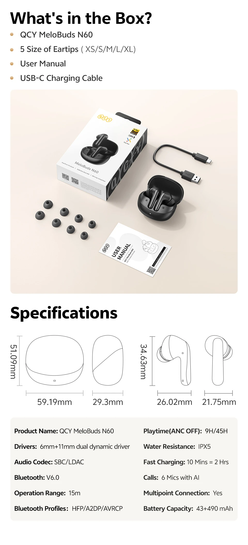 QCY MeloBuds N60 AliExpress 详情页切片 9