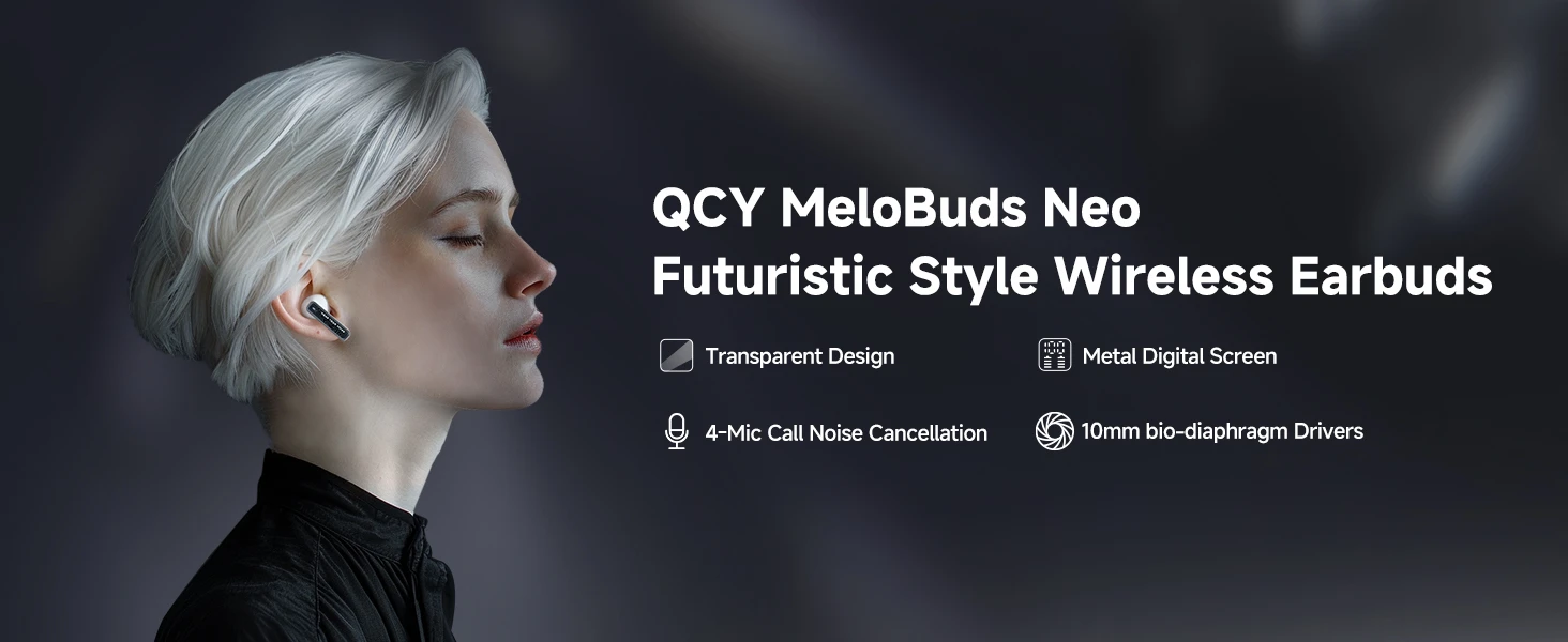 QCY MeloBuds Neo Amazon 白色 SKU A+ 模块 1